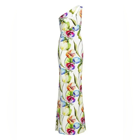 Chiara Boni La Petite Robe Floral One Shoulder Maxi Gown Tulipano - Picture 2 of 5